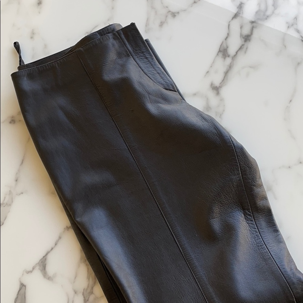 Prada Leather Pants in Black.
